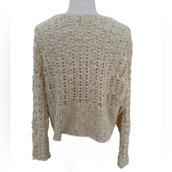 Anthropologie Bestie Cardigan Sweater in Ivory Size Medium NWOT - Picture 11 of 16